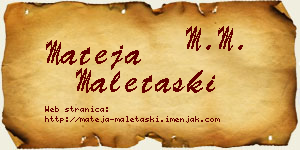 Mateja Maletaški vizit kartica